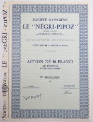 Акция Гигиеническая компания &quot;Negri-Pipoz&quot;, 50 франков 1965 года, Франция